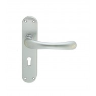 Satin Chrome Lever Lock Handles (Pair)