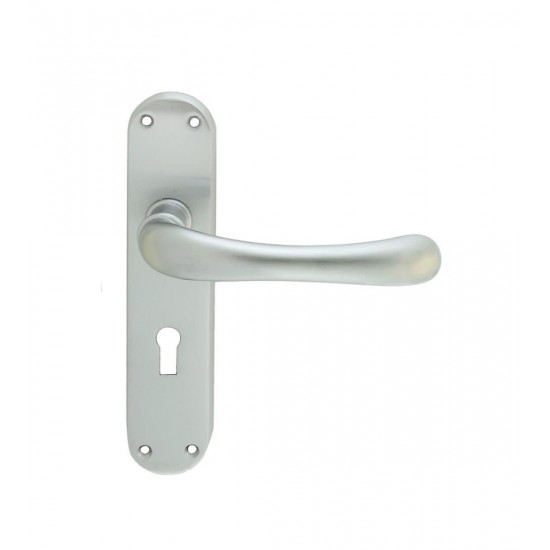 Satin Chrome Lever Lock Handles (Pair)