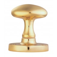 Polished Brass Mortice Oval Knob Handles Set