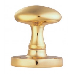 Polished Brass Mortice Oval Knob Handles Set
