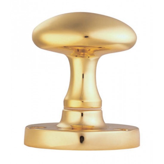 Polished Brass Mortice Oval Knob Handles Set