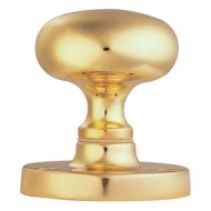 Polished Brass Mortice Mushroom Knob Handles Set