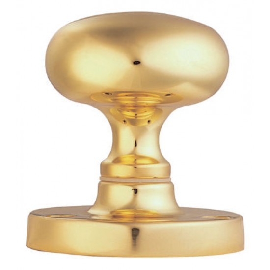 Polished Brass Mortice Mushroom Knob Handles Set