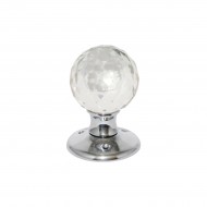 Chrome Plated Glass Ball Mortice Door Knob Handles Set