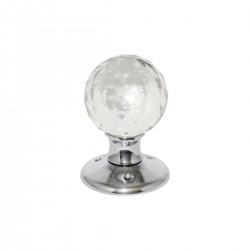 Chrome Plated Glass Ball Mortice Door Knob Handles Set