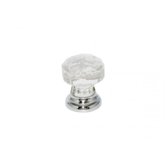30mm Chrome Plated Glass Faceted Knob