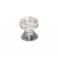 38mm Chrome Plated Glass Faceted Knob