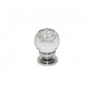 32mm Chrome Plated Glass Ball Cupboard Knob