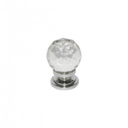 32mm Chrome Plated Glass Ball Cupboard Knob