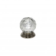 38mm Chrome Plated Glass Ball Cupboard Knob