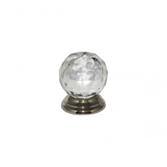 38mm Chrome Plated Glass Ball Cupboard Knob