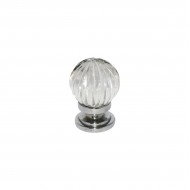 32mm Chrome Plated Pumpkin Glass Cupboard Door Knob