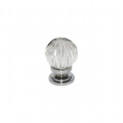 32mm Chrome Plated Pumpkin Glass Cupboard Door Knob