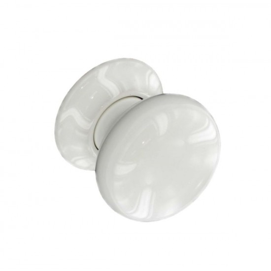 White Ceramic Mortice Door Knob Set
