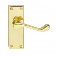 Polished Brass Scroll Latch Handles (Pair)