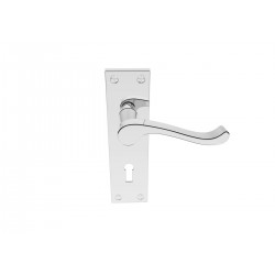 Polished Chrome Victorian Scroll Lever Lock Handle