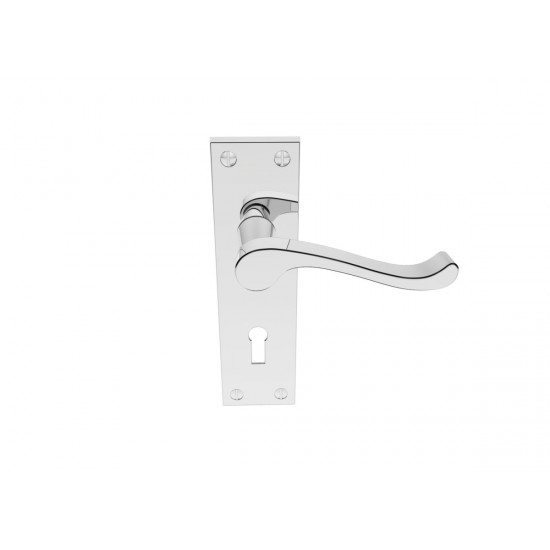 Polished Chrome Victorian Scroll Lever Lock Handle