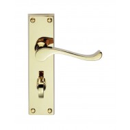 Polished Brass Scroll Bathroom Handles (Pair)