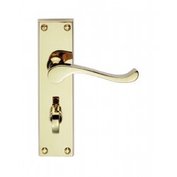 Polished Brass Scroll Bathroom Handles (Pair)