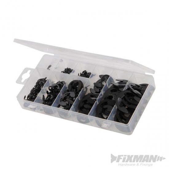 300 Piece Sprung Steel Assorted E-Clip Pack
