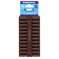 RawlPlug 7 x 30mm Brown Uno Wall Plugs 68-560 (Pack of 96)