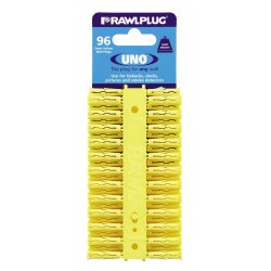 RawlPlug 5 x 25mm Yellow Uno Wall Plugs 68-500 (Pack of 96)