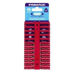RawlPlug 6 x 28mm Red Uno Wall Plugs 68-515 (Pack of 48)