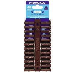RawlPlug 7 x 30mm Brown Uno Wall Plugs 68-555 (Pack of 48)
