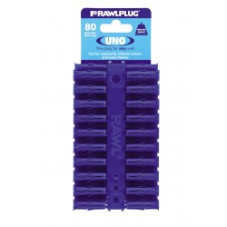 RawlPlug 8 x 32mm Blue Uno Wall Plugs 68-595 (Pack of 80)