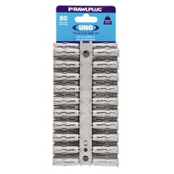RawlPlug 10 x 36mm Grey Uno Wall Plugs 68-615 (Pack of 80)