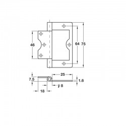 75mm ZP Cupboard Flush Hinges (Pair)