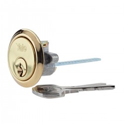 Yale 1109 Polished Brass Rim Cylinder