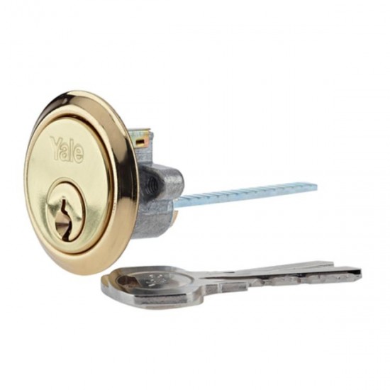 Yale 1109 Polished Brass Rim Cylinder