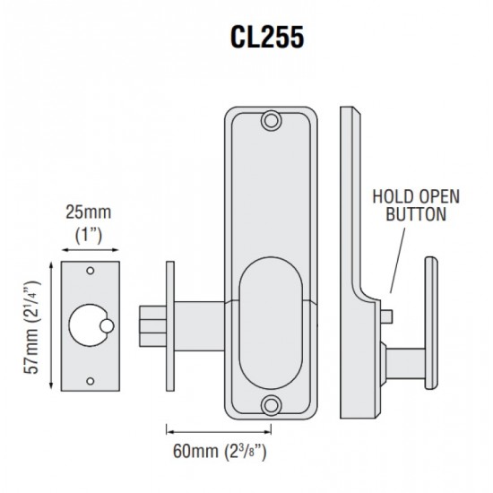 Codelock CL055 SG Digital Door Lock - Silver