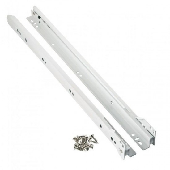 450mm Side Fix White Drawer Slides