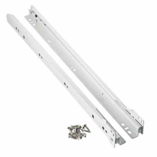 500mm Side Fix White Drawer Slides