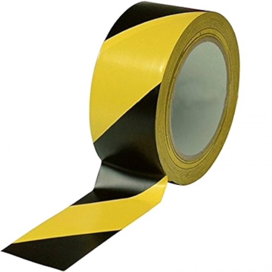 50mm x 33m Black & Yellow Hazard Tape
