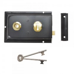 Yale Locks - P334 Rim Lock with Black Finish - 156 x 104mm