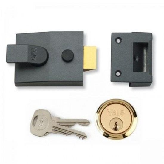 Yale Locks - P89 Deadlocking Nightlatch - Size 60 - Dark Metallic Grey Finish