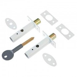 Yale Locks - Door Security Bolt Pack with Key - White Finish