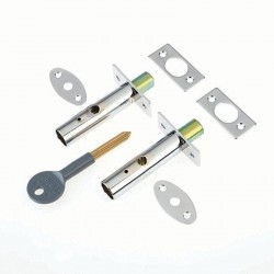 Yale Locks - Door Security Bolt Pack with Key - Chrome Finish