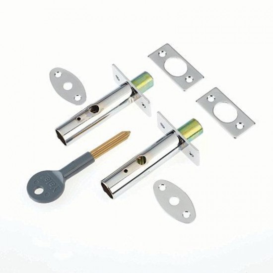 Yale Locks - Door Security Bolt Pack with Key - Chrome Finish