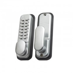Yale Locks - Hold Open Push Button Door Lock - Satin Chrome FInish