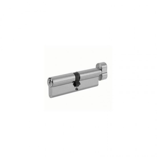Yale 6 Pin Euro Turn Cylinder Lock - 30:10:30 (70mm) - Satin Nickel Plated