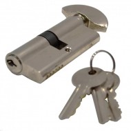 Yale 6 Pin Euro Turn Cylinder Lock - 35:10:35 (80mm) - Satin Nickel Plated