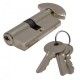 Yale 6 Pin Euro Turn Cylinder Lock - 35:10:35 (80mm) - Satin Nickel Plated