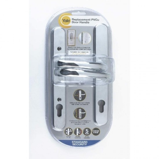 Yale PVCu Universal Door Handle Visi Packed - Polished Chrome Finish