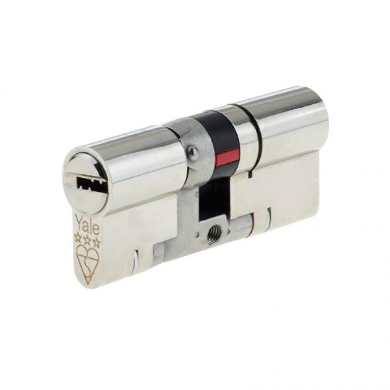 Yale Platinum 3 Star Euro Cylinder Lock - 35/35 (70mm) - Nickel Plated Brass