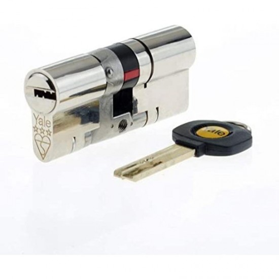 Yale Platinum 3 Star Euro Cylinder Lock - 50/50 (100mm) - Nickel Plated Brass