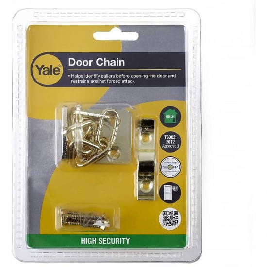 Yale 13.5cm Door Security Chain - Electro Brass Finish